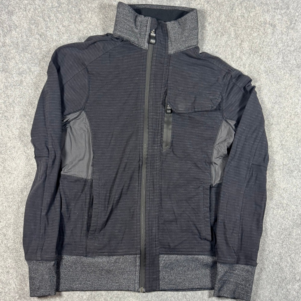 Lululemon Full Zip Jacket Mens S Charcoal Grey Black Athletic Performance Mock